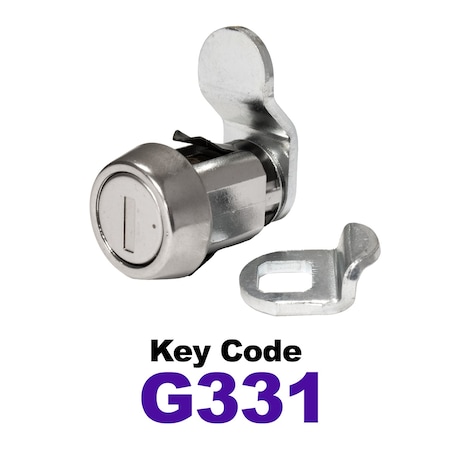Global RV SS Compartment Lock, Cam/Blade Style, 7/8in Press in, Offset Blade, fit 5/8in Use, Keyed, G331 CLB-331-78SI-SS